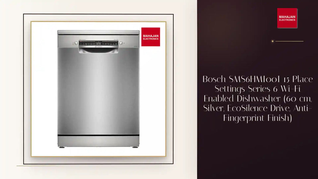 Bosch SMS6HMI00I 15 Place Settings Series 6 Wi-Fi Enabled Dishwasher (60 cm, Silver, EcoSilence Drive, Anti-Fingerprint Finish) by@Outfy