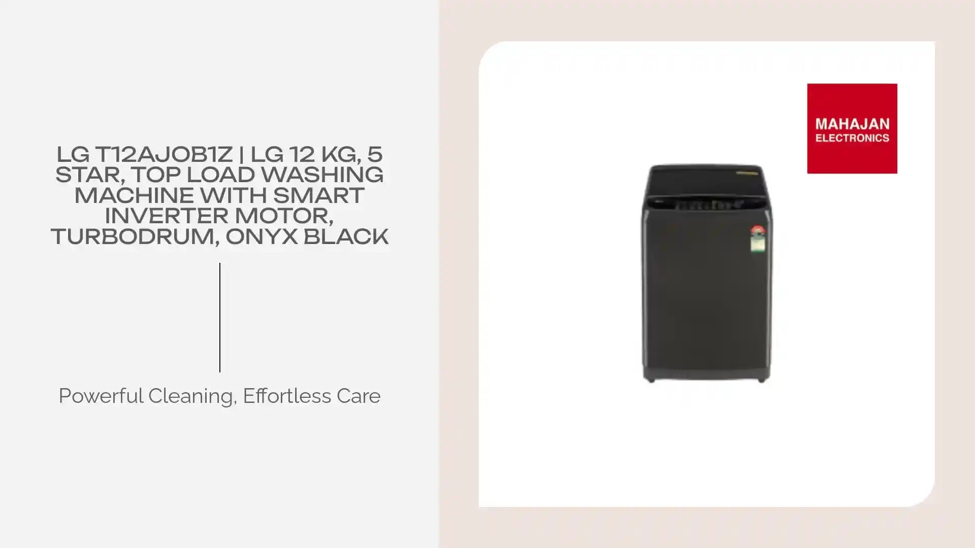 LG T12AJOB1Z | LG 12 Kg, 5 Star, Top Load Washing Machine with Smart Inverter Motor, TurboDrum, Onyx Black by@Outfy