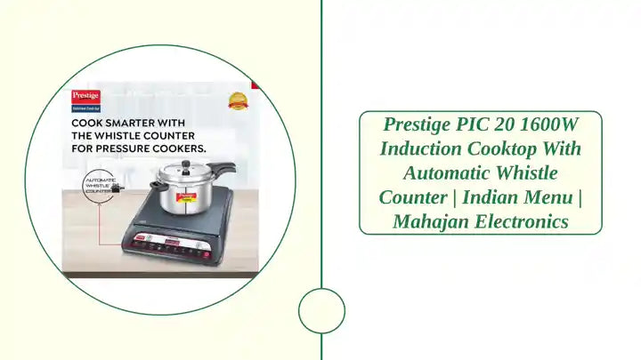 Prestige PIC 20 1600W Induction Cooktop with Automatic Whistle Counter | Indian Menu | Mahajan Electronics by@Outfy