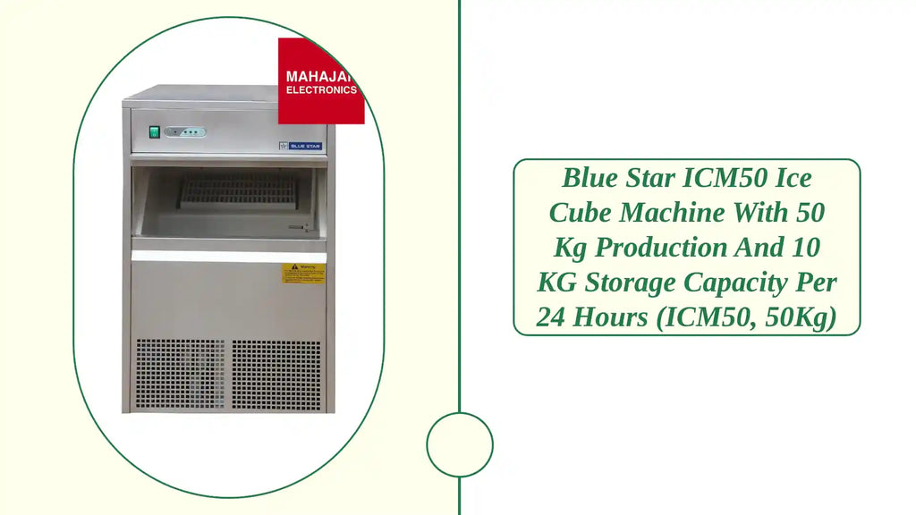 Blue Star ICM50 Ice Cube Machine with 50 kg Production and 10 KG storage capacity per 24 hours (ICM50, 50Kg) by@Outfy