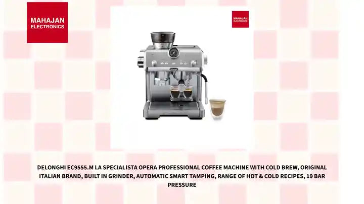 DeLonghi EC9555.M La Specialista Opera Professional Coffee Machine with Cold Brew, Original Italian Brand, Built In Grinder, Automatic Smart Tamping, Range of Hot & Cold Recipes, 19 Bar Pressure by@Outfy