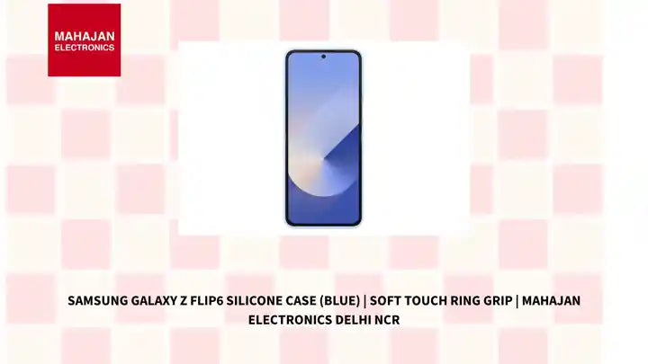 Samsung Galaxy Z Flip6 Silicone Case (Blue) | Soft Touch Ring Grip | Mahajan Electronics Delhi NCR by@Outfy