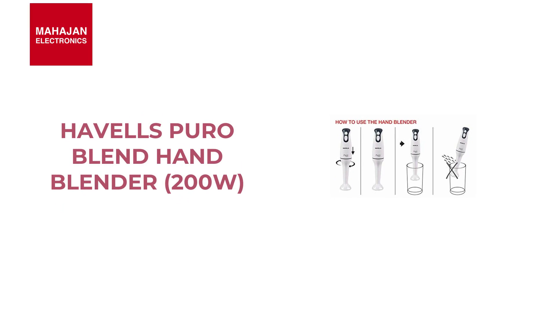 Havells Puro Blend Hand Blender (200W) by@Outfy