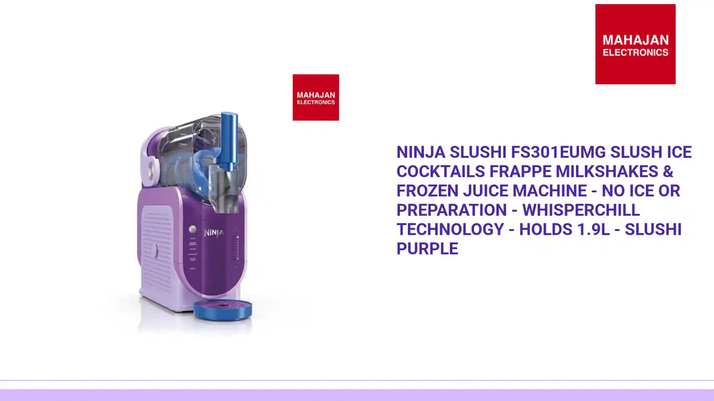 Ninja SLUSHi FS301EUMG Slush Ice Cocktails Frappe Milkshakes & Frozen Juice Machine - No Ice or Preparation - WhisperChill Technology - Holds 1.9L - Slushi Purple by@Outfy