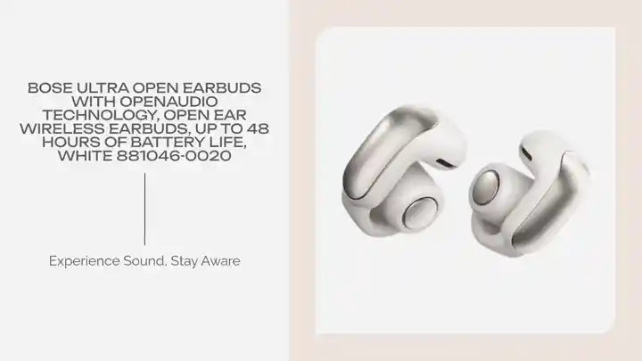 Bose Ultra Open Earbuds with OpenAudio Technology, Open Ear Wireless Earbuds, Up to 48 Hours of Battery Life, White 881046-0020 by@Outfy
