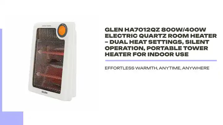 Glen HA7012QZ 800W/400W Electric Quartz Room Heater &ndash; Dual Heat Settings, Silent Operation, Portable Tower Heater for Indoor Use by@Outfy