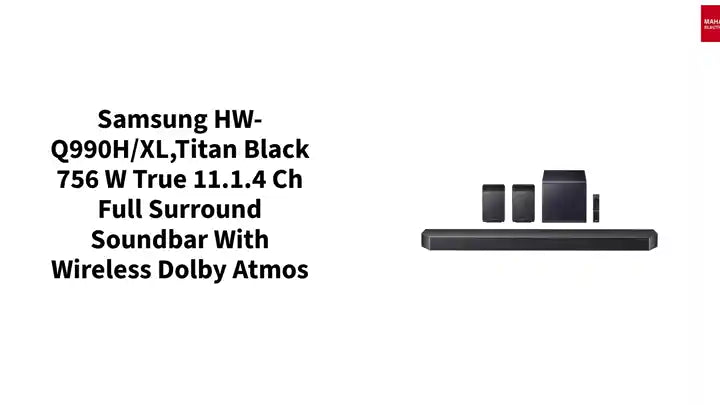 Samsung HW-Q990H/XL,Titan Black 756 W True 11.1.4 ch Full Surround Soundbar with Wireless Dolby Atmos by@Outfy