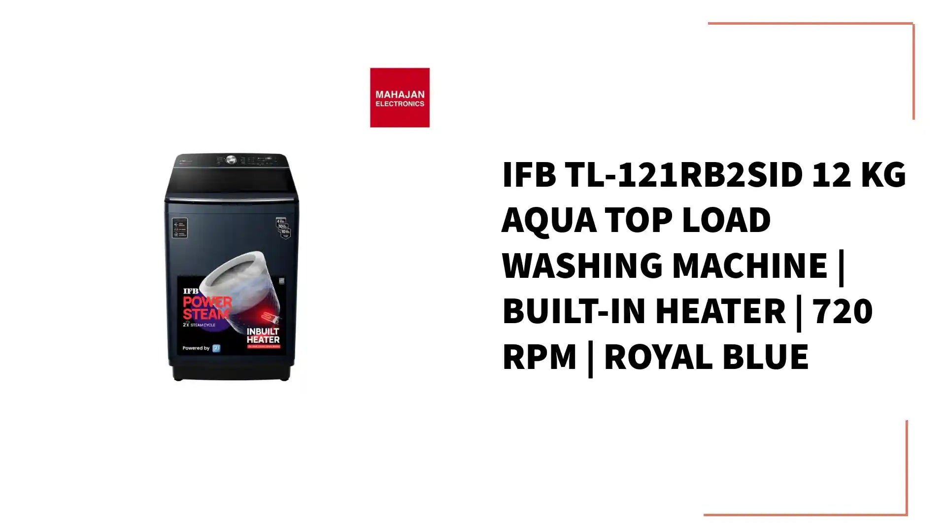 IFB TL-121RB2SID 12 Kg Aqua Top Load Washing Machine | Built-in Heater | 720 RPM | Royal Blue by@Outfy