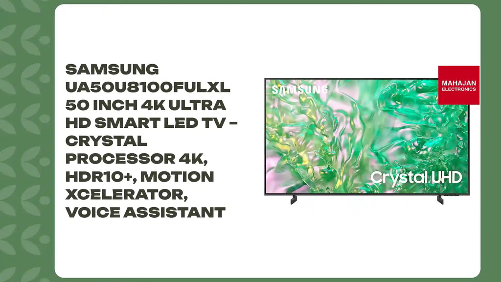 Samsung UA50U8100FULXL 50 Inch 4K Ultra HD Smart LED TV &ndash; Crystal Processor 4K, HDR10+, Motion Xcelerator, Voice Assistant by@Outfy
