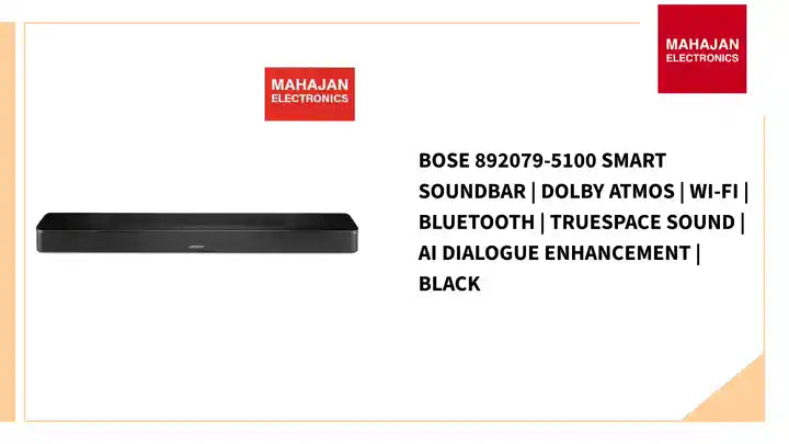 Bose 892079-5100 Smart Soundbar | Dolby Atmos | Wi-Fi | Bluetooth | TrueSpace Sound | AI Dialogue Enhancement | Black by@Outfy