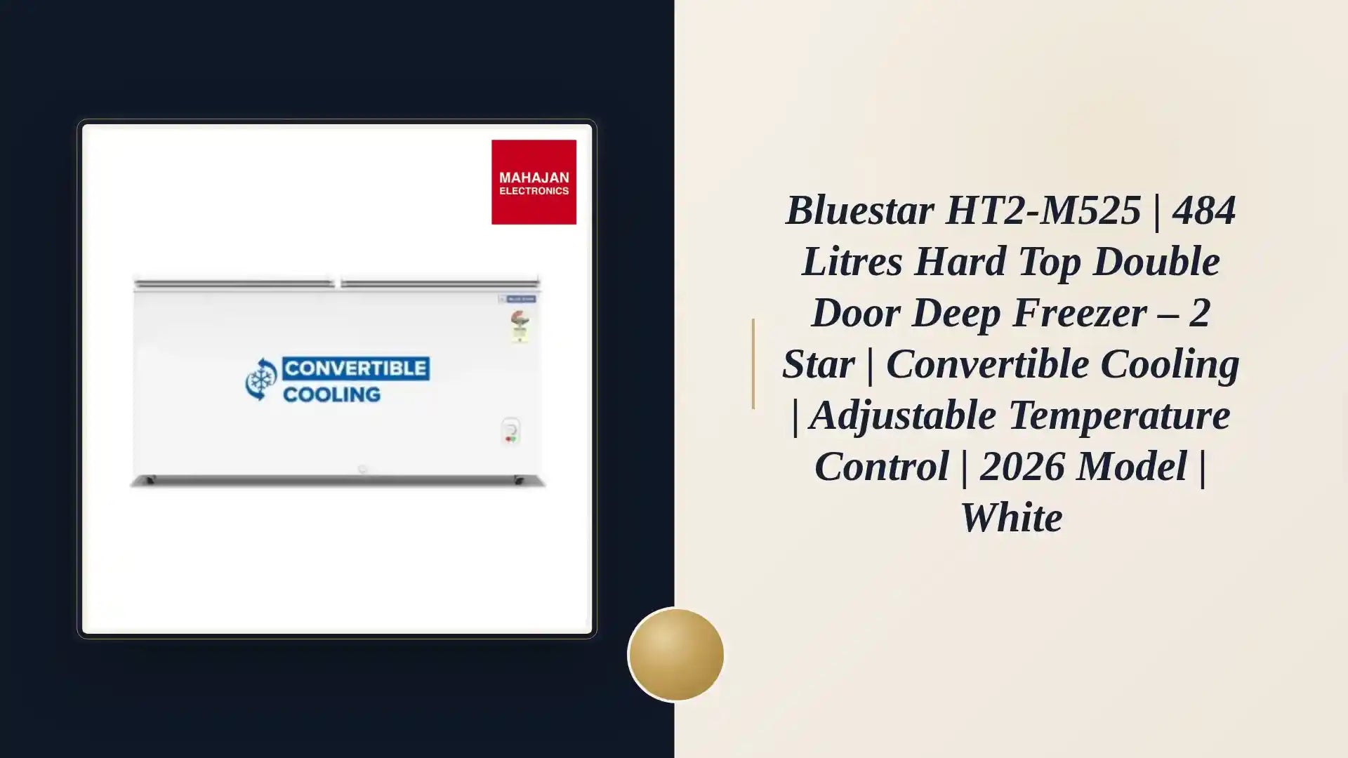Bluestar HT2-M525 | 484 Litres Hard Top Double Door Deep Freezer &ndash; 2 Star | Convertible Cooling | Adjustable Temperature Control | 2026 Model | White by@Outfy