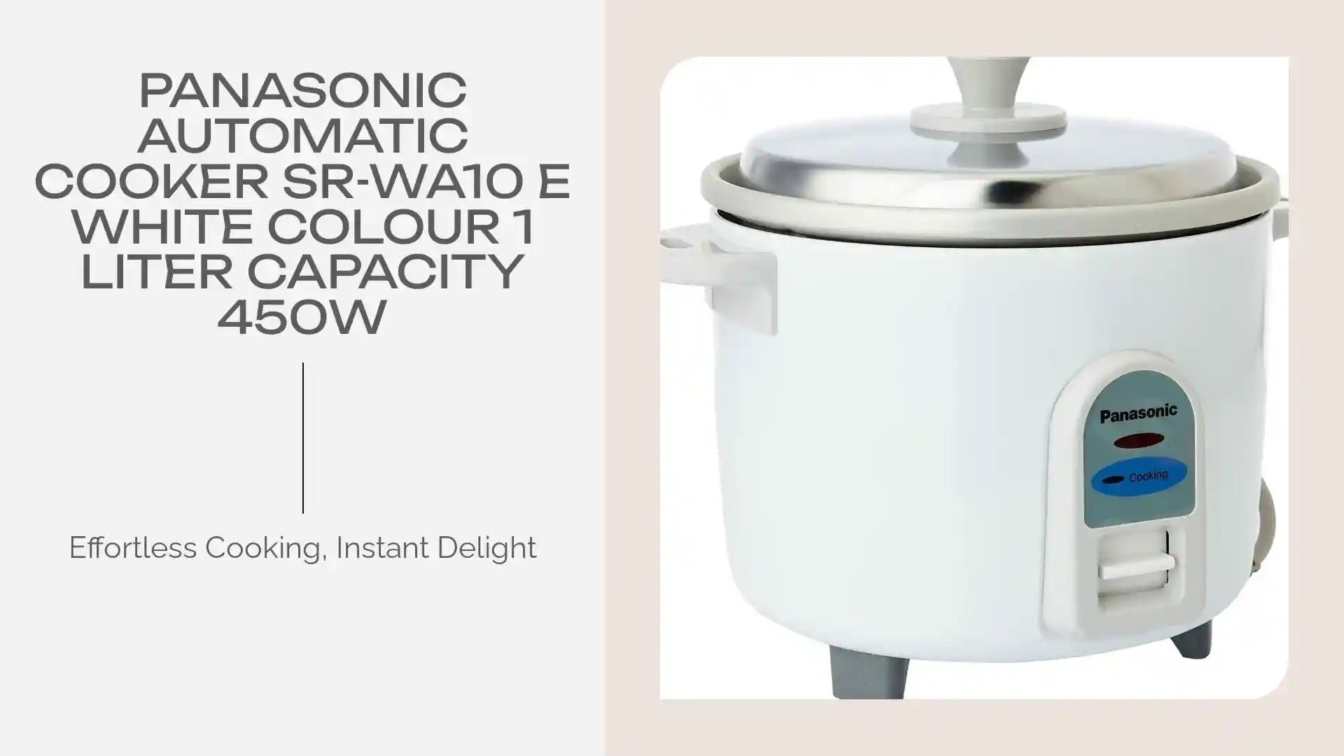 Panasonic Automatic Cooker SR-WA10 E White Colour 1 Liter Capacity 450W by@Outfy