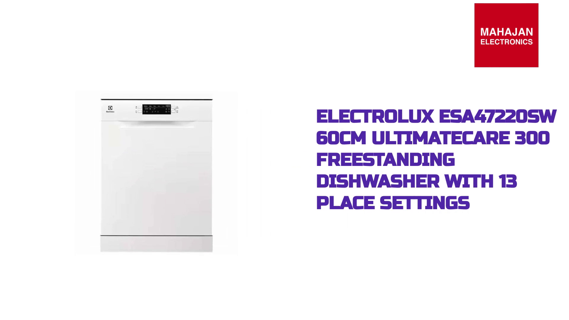 Electrolux ESA47220SW 60cm UltimateCare 300 freestanding dishwasher with 13 place settings by@Outfy