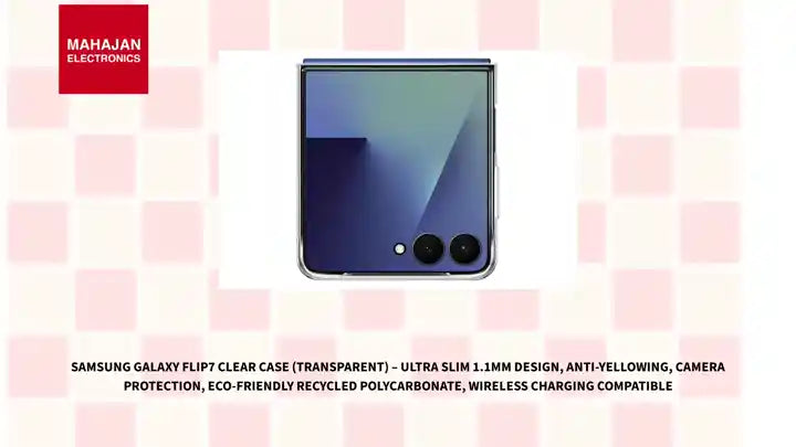 Samsung Galaxy Flip7 Clear Case (Transparent) &ndash; Ultra Slim 1.1mm Design, Anti-Yellowing, Camera Protection, Eco-Friendly Recycled Polycarbonate, Wireless Charging Compatible by@Outfy