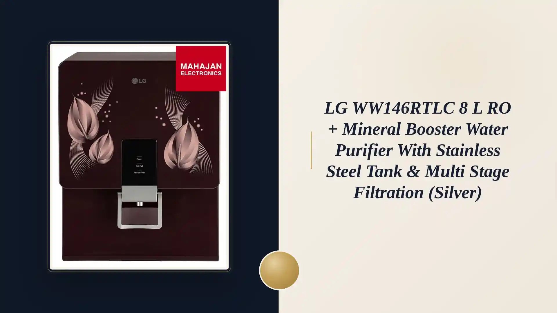 LG WW146RTLC 8 L RO + Mineral Booster Water Purifier with Stainless Steel Tank &amp; Multi Stage Filtration (Silver) by@Outfy