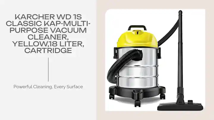 KARCHER WD 1s Classic Kap-Multi-Purpose Vacuum Cleaner, Yellow,18 Liter, Cartridge by@Outfy