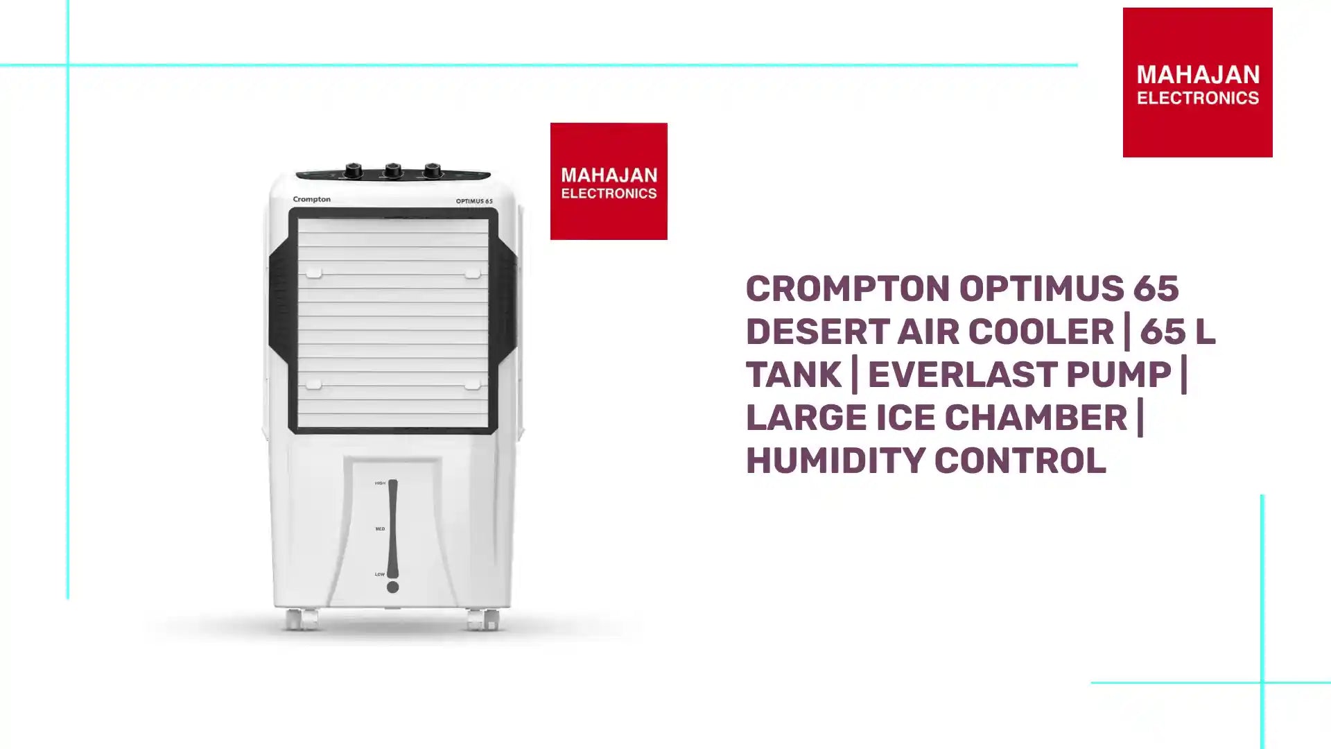 Crompton Optimus 65 Desert Air Cooler | 65 L Tank | Everlast Pump | Large Ice Chamber | Humidity Control by@Outfy