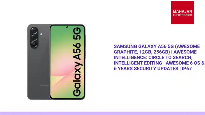 Samsung Galaxy A56 5G (Awesome Graphite, 12GB, 256GB) | Awesome Intelligence: Circle to Search, Intelligent Editing | Awesome 6 OS &amp; 6 Years Security Updates | IP67 by@Outfy