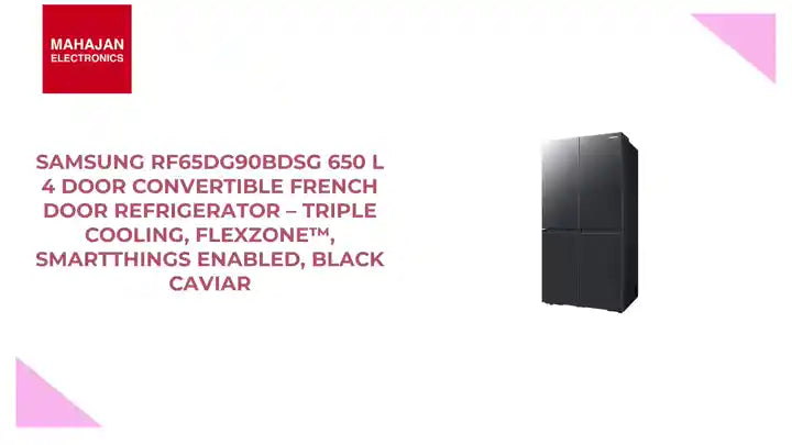 Samsung RF65DG90BDSG 650 L 4 Door Convertible French Door Refrigerator &ndash; Triple Cooling, FlexZone&trade;, SmartThings Enabled, Black Caviar by@Outfy