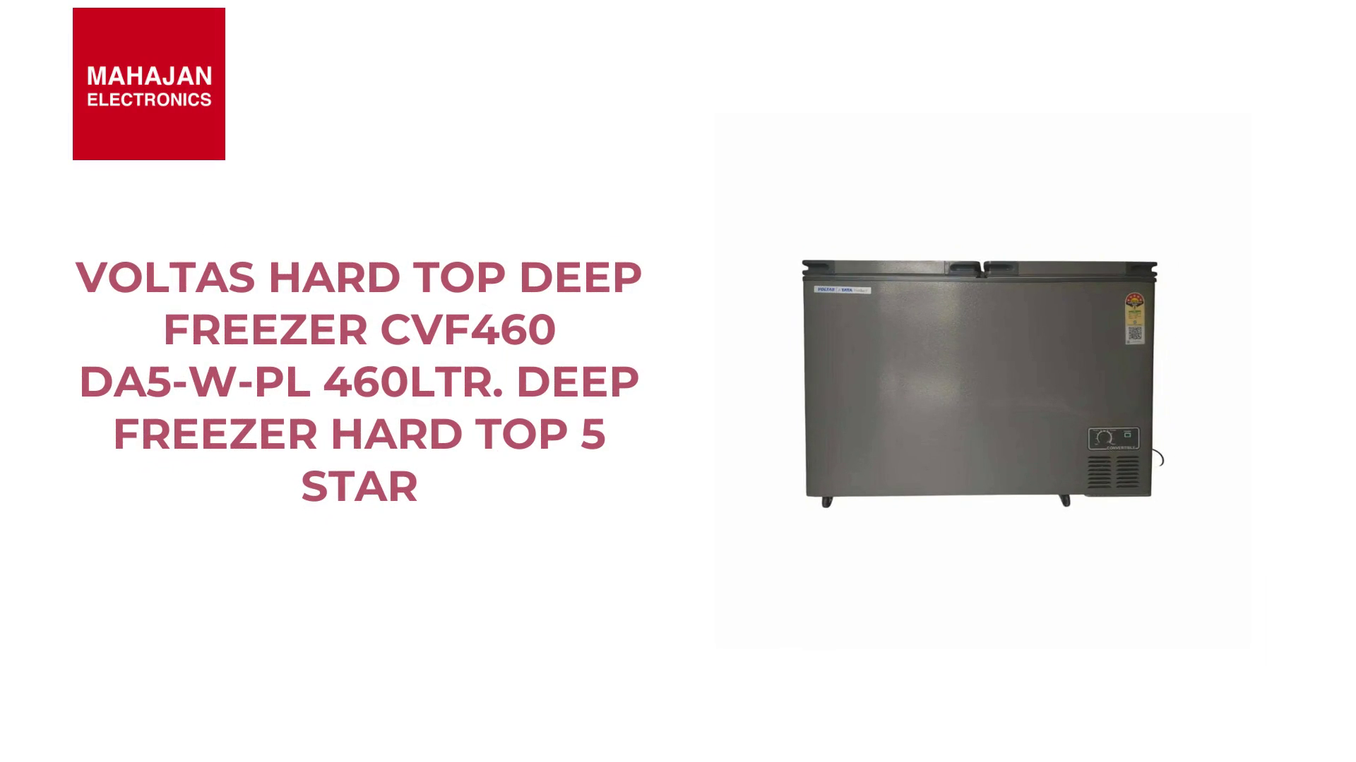 Voltas Hard Top Deep Freezer CVF460 DA5-W-PL 460LTR. Deep Freezer Hard top 5 Star by@Outfy