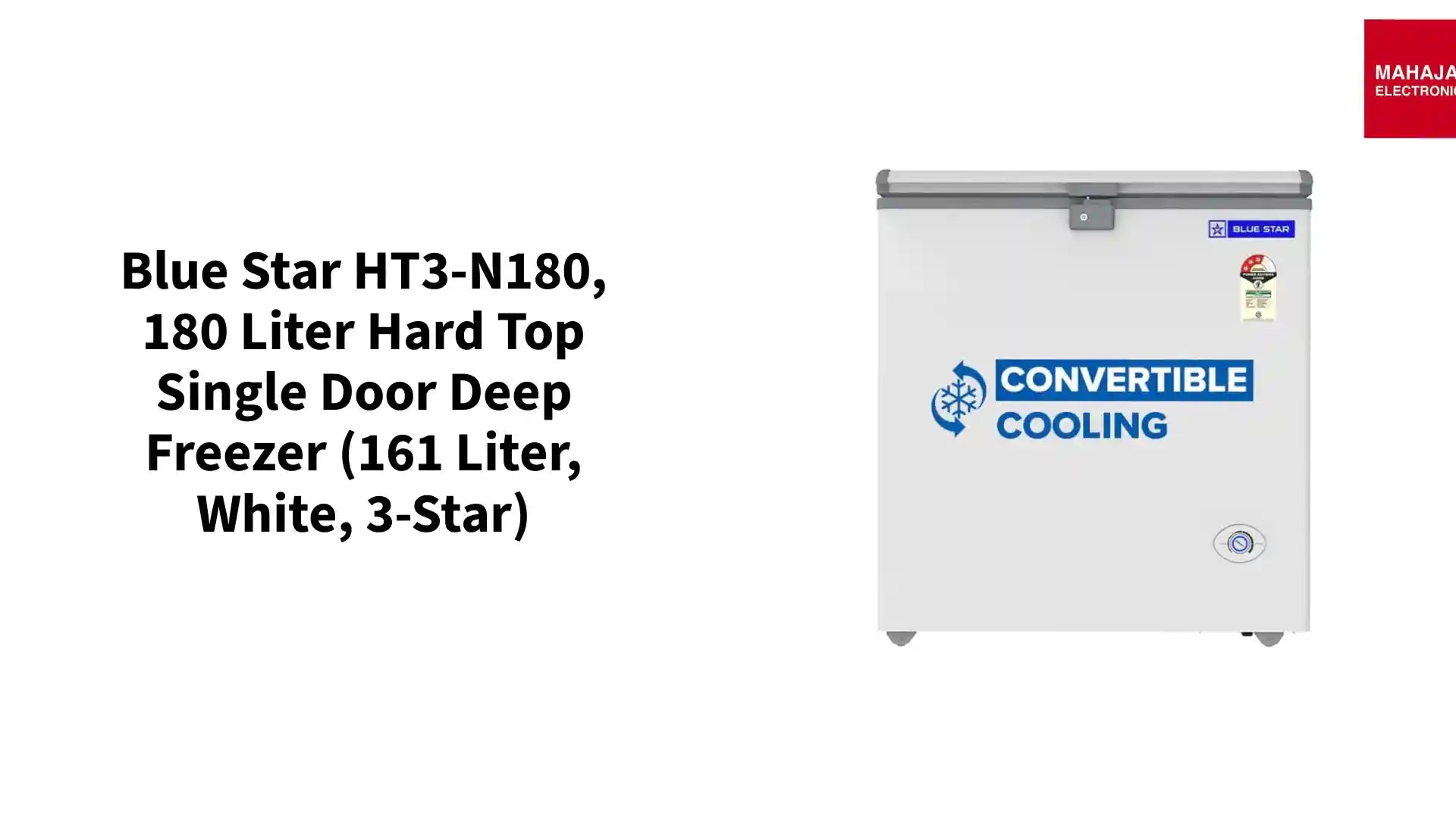 Blue Star HT3-N180, 180 Liter Hard Top Single Door Deep Freezer (161 Liter, White, 3-star) by@Outfy