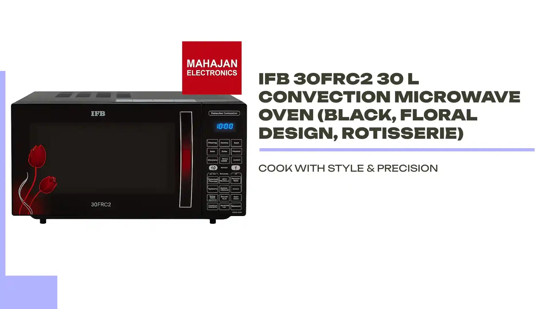 IFB 30FRC2 30 L Convection Microwave Oven (Black, Floral Design, Rotisserie) by@Outfy