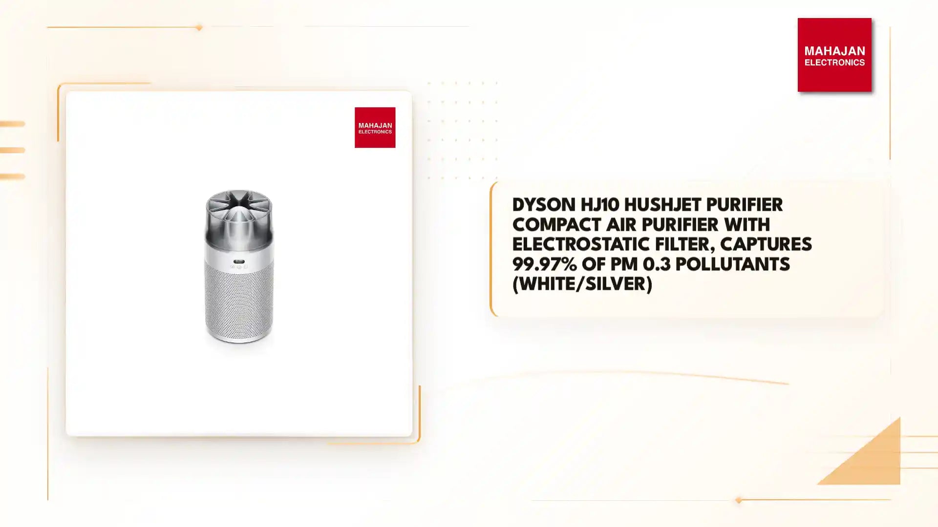Dyson HJ10 Hushjet Purifier Compact Air Purifier with Electrostatic Filter, Captures 99.97% of PM 0.3 Pollutants (White/Silver) by@Outfy