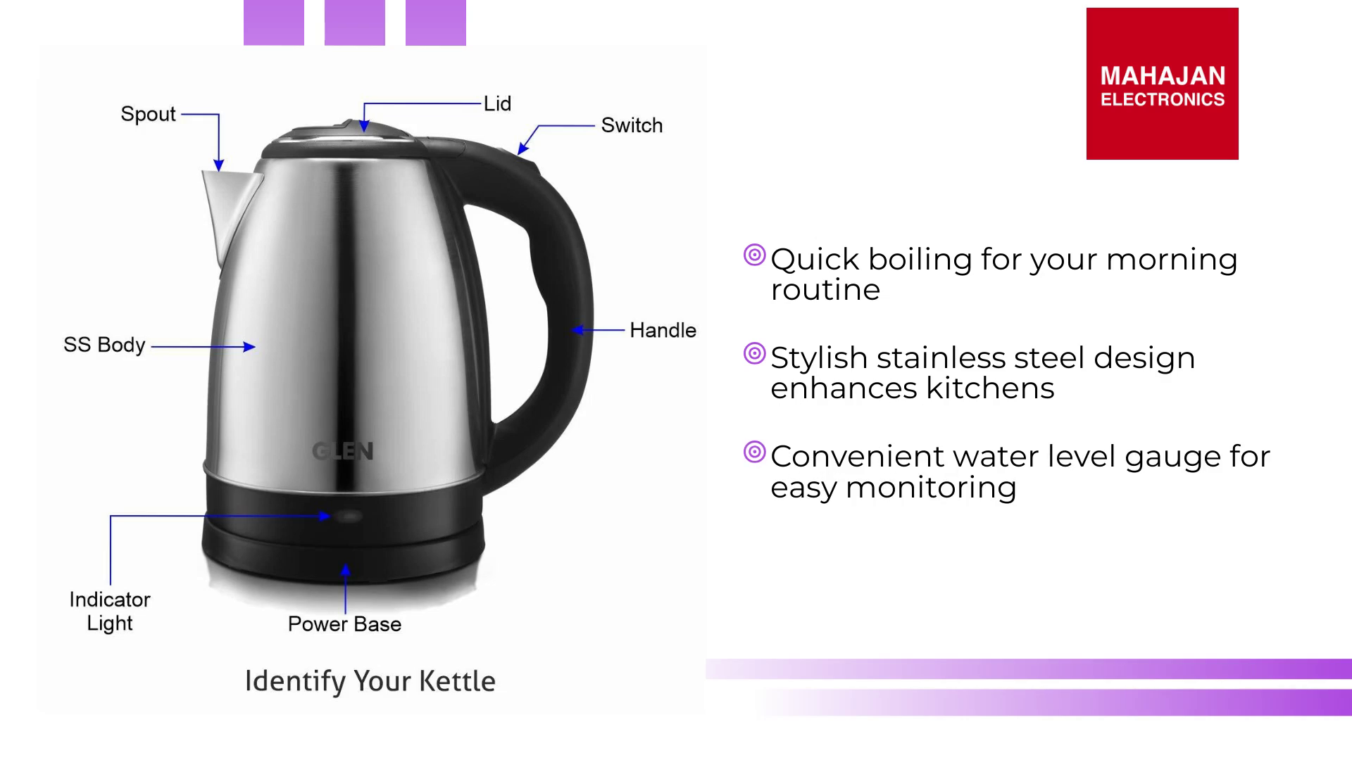 Glen SA 9002 Electric Kettle 1.5 LTR 1500W by@Outfy