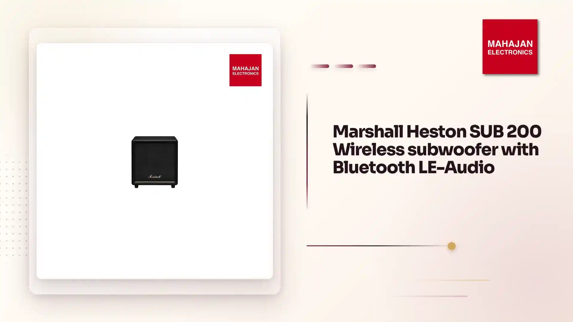 Marshall Heston SUB 200 Wireless subwoofer with Bluetooth LE-Audio by@Outfy