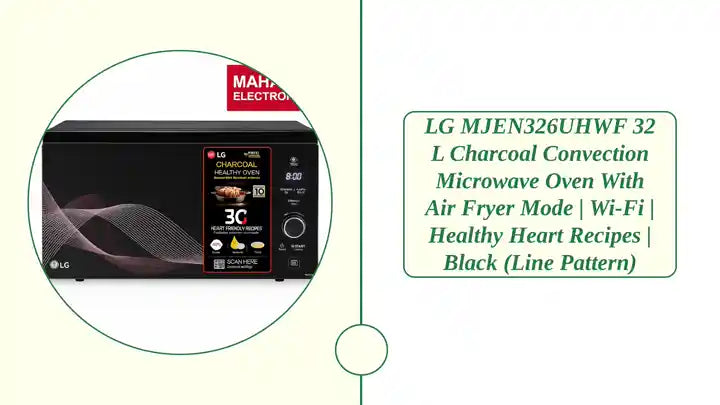 LG MJEN326UHWF 32 L Charcoal Convection Microwave Oven with Air Fryer Mode | Wi-Fi | Healthy Heart Recipes | Black (Line Pattern) by@Outfy