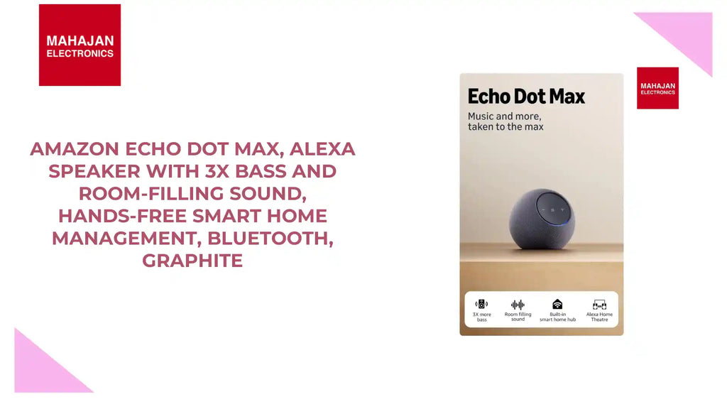 Amazon Echo Dot Max, Alexa speaker with 3X bass and room-filling sound, hands-free smart home management, Bluetooth, Graphite by@Outfy