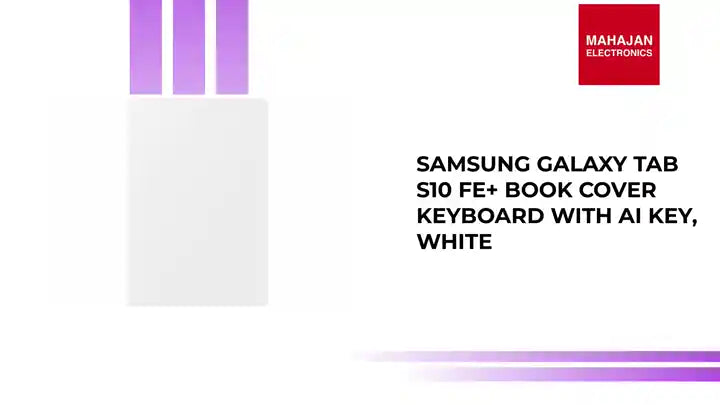 Samsung Galaxy Tab S10 FE+ Book Cover Keyboard with AI Key, White by@Outfy