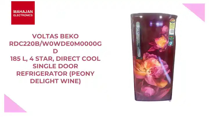 Voltas Beko RDC220B/W0WDE0M0000GD 185 L, 4 Star, Direct Cool Single Door Refrigerator (Peony Delight Wine) by@Outfy