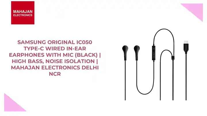 Samsung Original IC050 Type-C Wired In-Ear Earphones with Mic (Black) | High Bass, Noise Isolation | Mahajan Electronics Delhi NCR by@Outfy