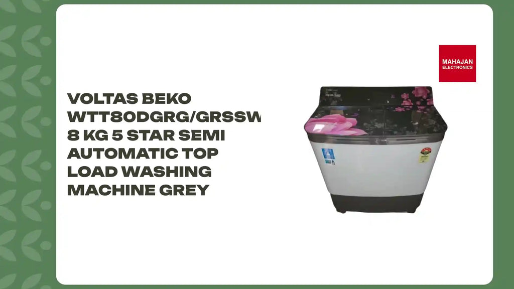 Voltas Beko WTT80DGRG/GRSSWH5GBDE 8 Kg 5 Star Semi Automatic Top Load Washing Machine Grey by@Outfy