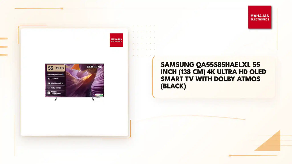 Samsung QA55S85HAELXL 55 Inch (138 cm) 4K Ultra HD OLED Smart TV with Dolby Atmos (Black) by@Outfy