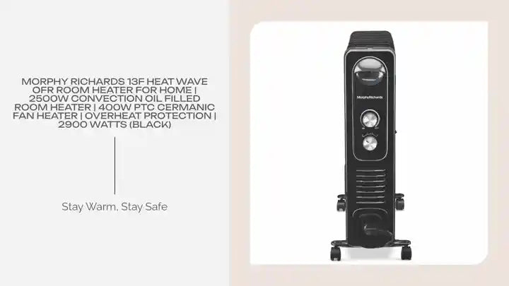 Morphy Richards 13F Heat wave Ofr Room Heater For Home | 2500W Convection Oil Filled Room Heater | 400W Ptc Cermanic Fan Heater | Overheat Protection | 2900 Watts (BLACK) by@Outfy