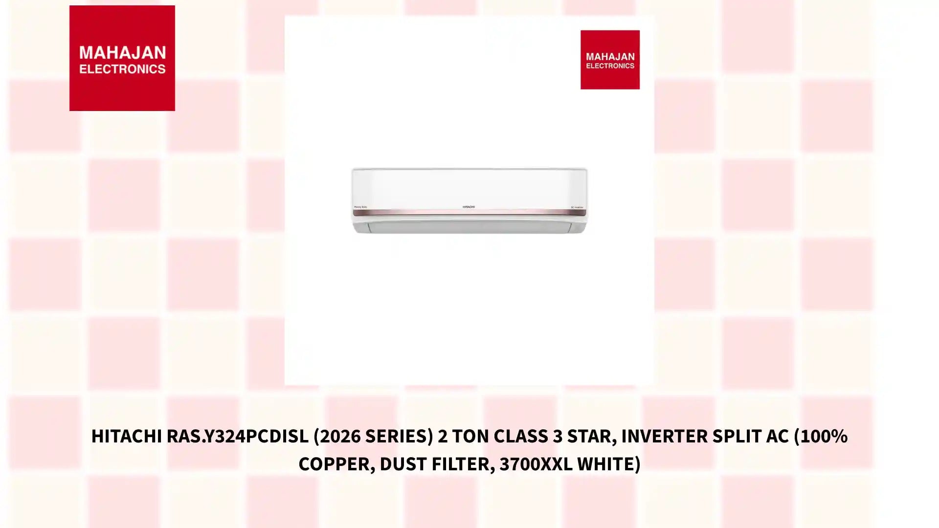 Hitachi RAS.Y324PCDISL (2026 Series) 2 Ton Class 3 Star, Inverter Split AC (100% Copper, Dust Filter, 3700XXL White) by@Outfy