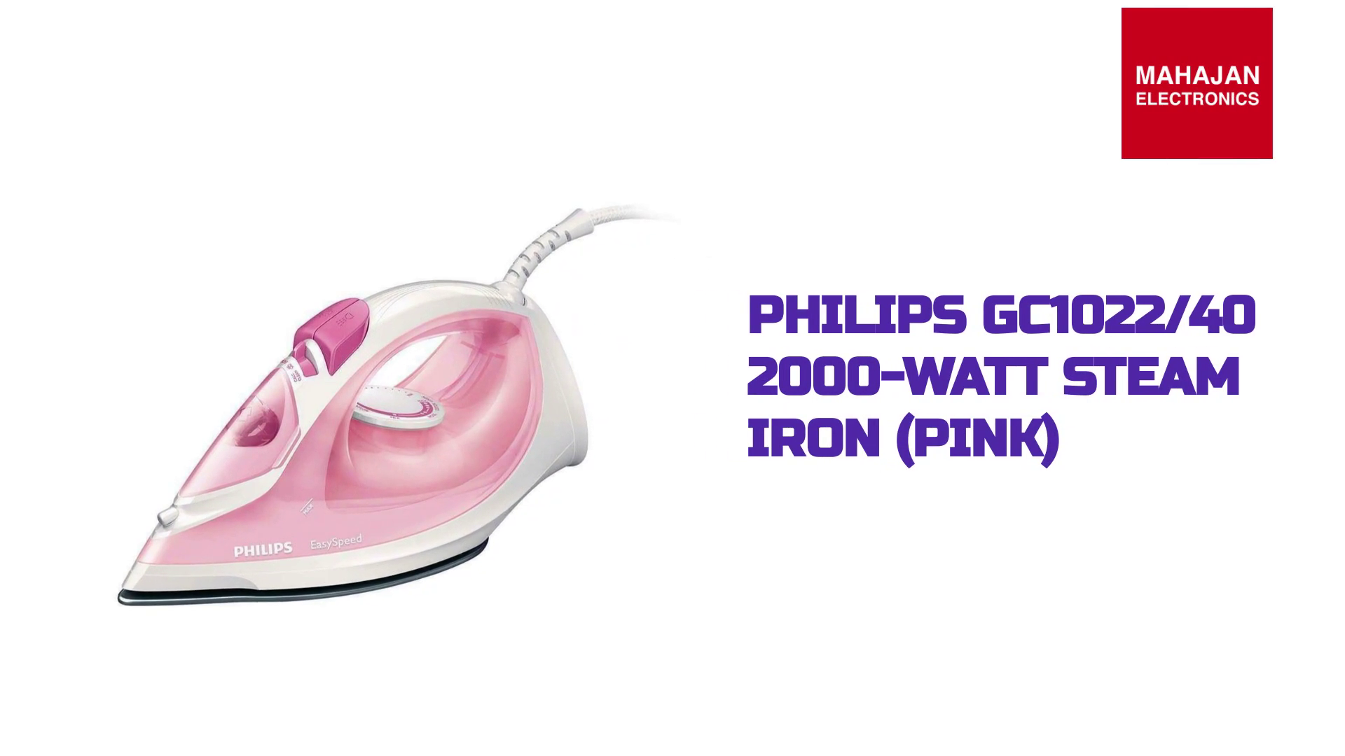 Philips GC1022/40 2000-Watt Steam Iron (Pink) by@Outfy