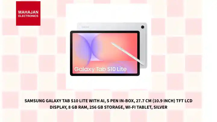 Samsung Galaxy Tab S10 Lite with AI, S Pen in-Box, 27.7 cm (10.9 inch) TFT LCD Display, 8 GB RAM, 256 GB Storage, Wi-Fi Tablet, Silver by@Outfy