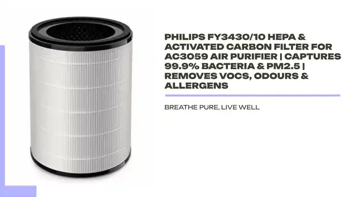 Philips FY3430/10 HEPA &amp; Activated Carbon Filter for AC3059 Air Purifier | Captures 99.9% Bacteria &amp; PM2.5 | Removes VOCs, Odours &amp; Allergens by@Outfy