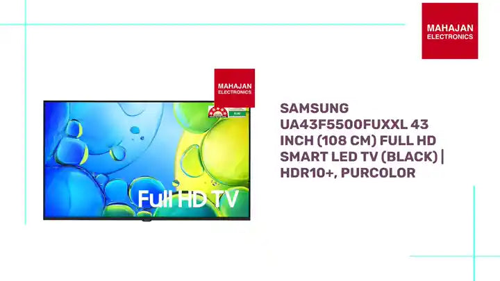 Samsung UA43F5500FUXXL 43 Inch (108 cm) Full HD Smart LED TV (Black) | HDR10+, PurColor by@Outfy