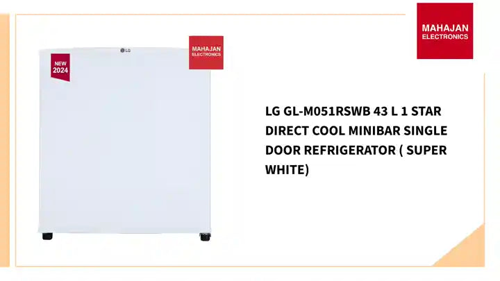 LG GL-M051RSWB 43 L 1 Star Direct Cool Minibar Single Door Refrigerator ( Super White) by@Outfy