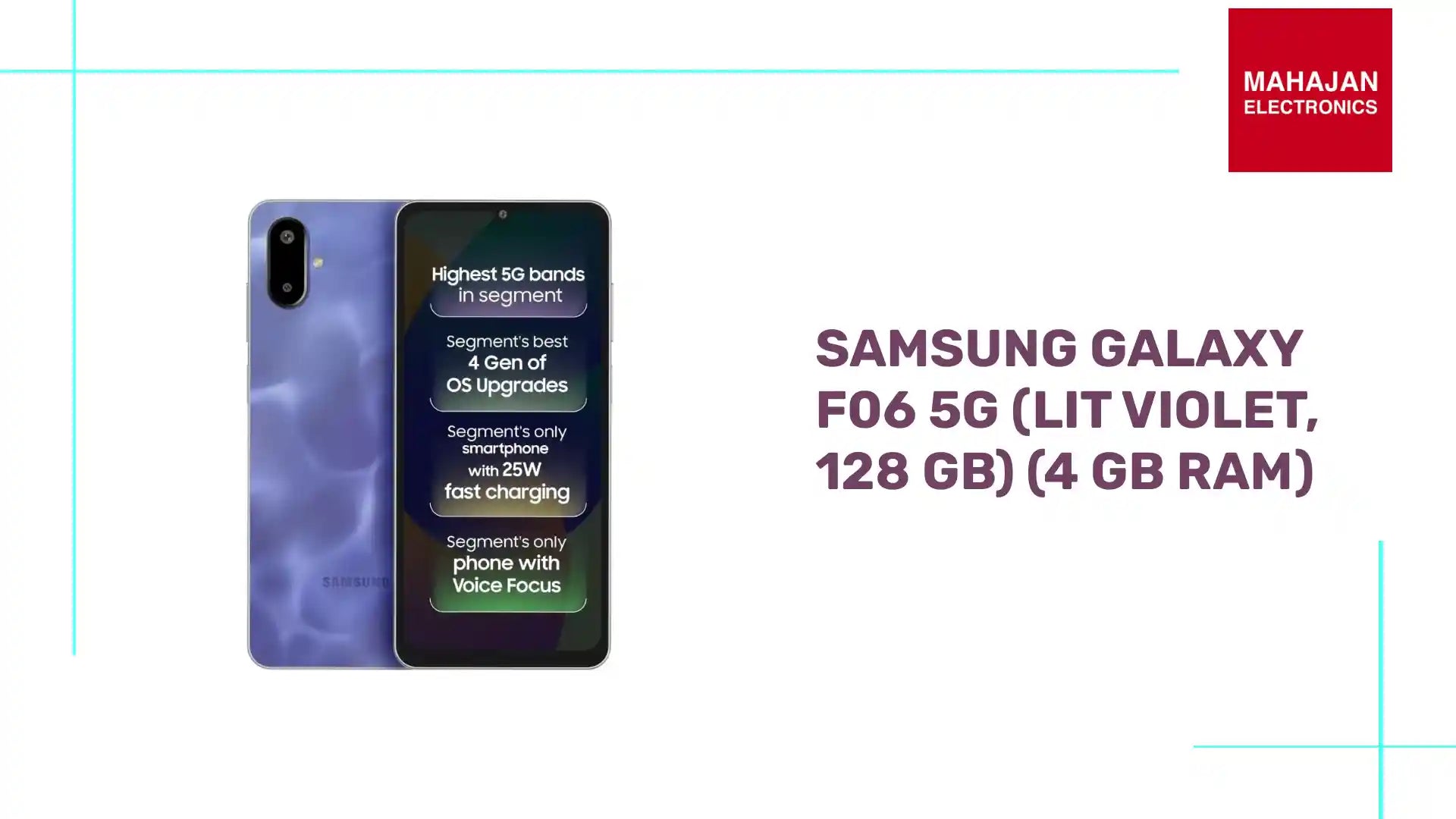 Samsung Galaxy F06 5G (Lit Violet, 128 GB) (4 GB RAM) by@Outfy