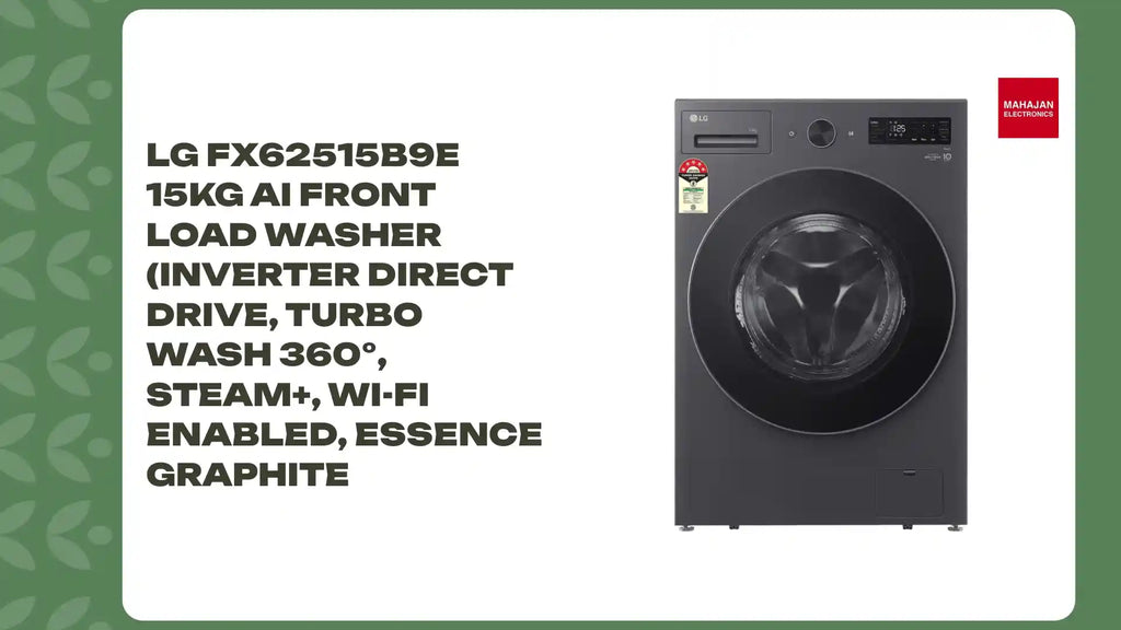 LG FX62515B9E 15Kg AI Front Load Washer (Inverter Direct Drive, Turbo Wash 360&deg;, Steam+, Wi-Fi Enabled, Essence Graphite by@Outfy