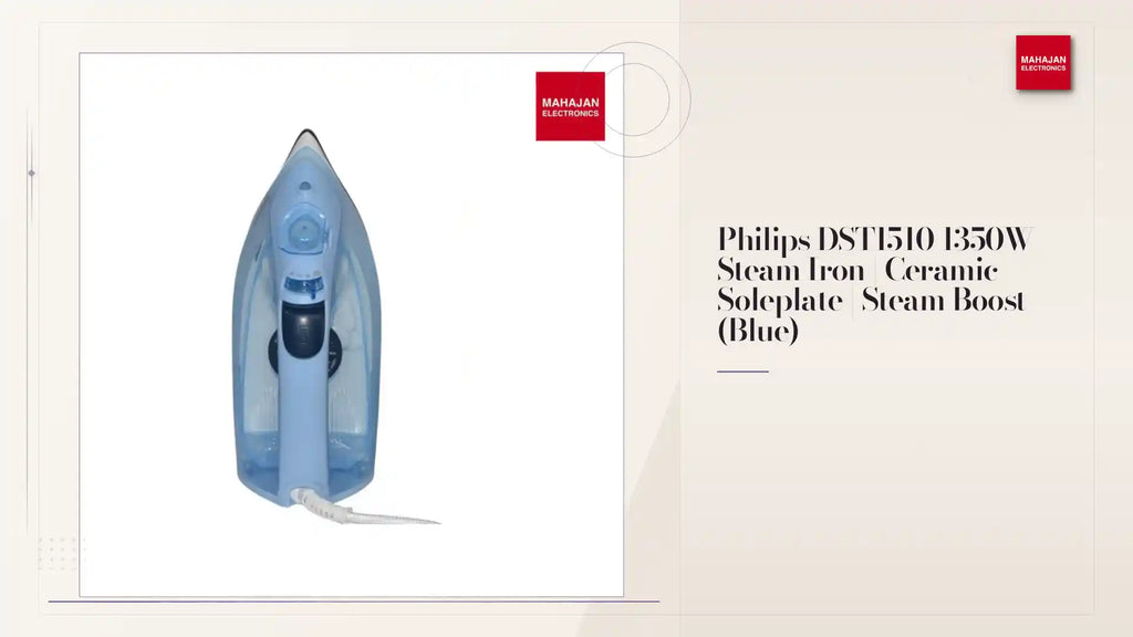 Philips DST1510 1350W Steam Iron | Ceramic Soleplate | Steam Boost (Blue) by@Outfy
