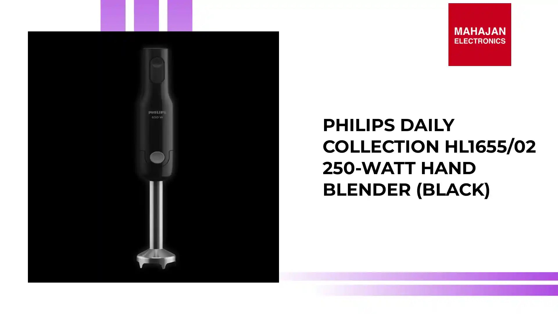 Philips Daily Collection HL1655/02 250-Watt Hand Blender (Black) by@Outfy