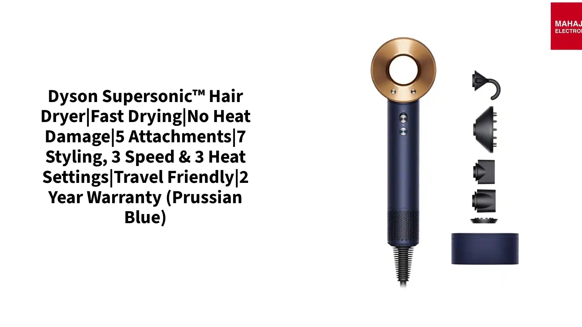 Dyson Supersonic&trade; Hair Dryer|Fast Drying|No Heat Damage|5 attachments|7 styling, 3 Speed &amp; 3 Heat Settings|Travel Friendly|2 Year Warranty (Prussian Blue) by@Outfy