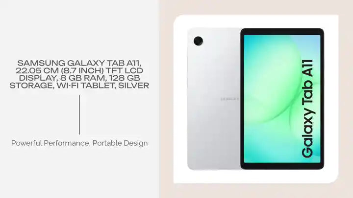 Samsung Galaxy Tab A11, 22.05 cm (8.7 inch) TFT LCD Display, 8 GB RAM, 128 GB Storage, Wi-Fi Tablet, Silver by@Outfy