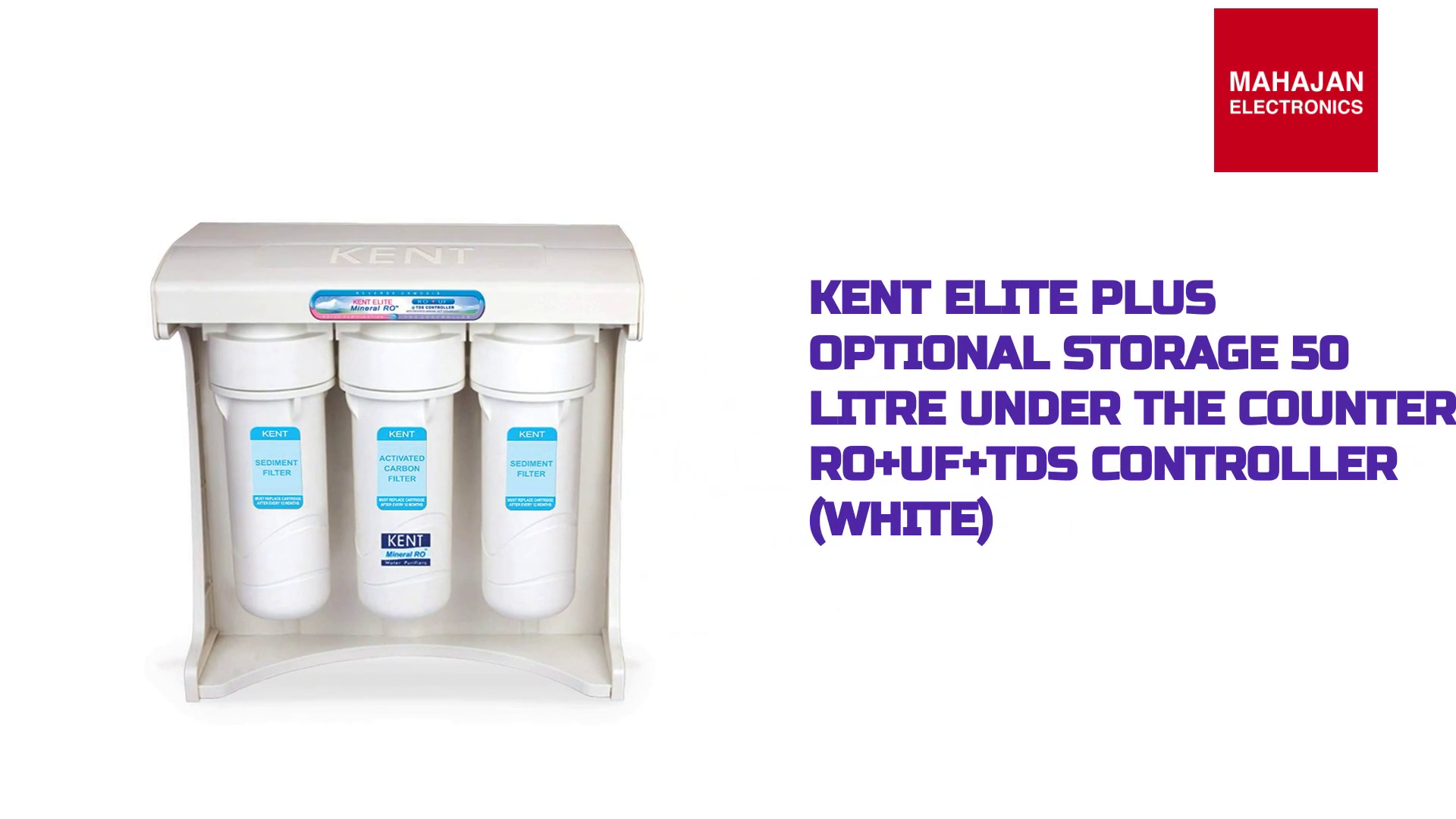 KENT Elite Plus Optional storage 50 litre Under the counter RO+UF+TDS Controller (White) by@Outfy